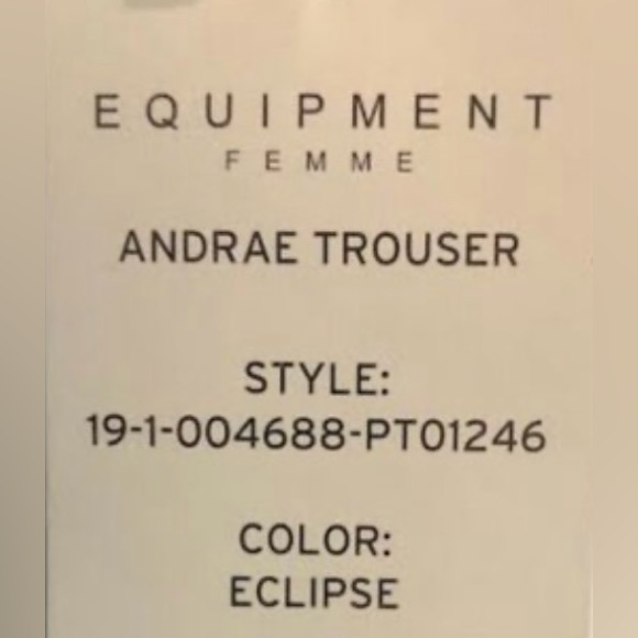 NWOT EQUIPMENT Andrae Trouser Button Accent Wide Leg High Rise Eclipse navy sz 0 - Picture 2 of 12